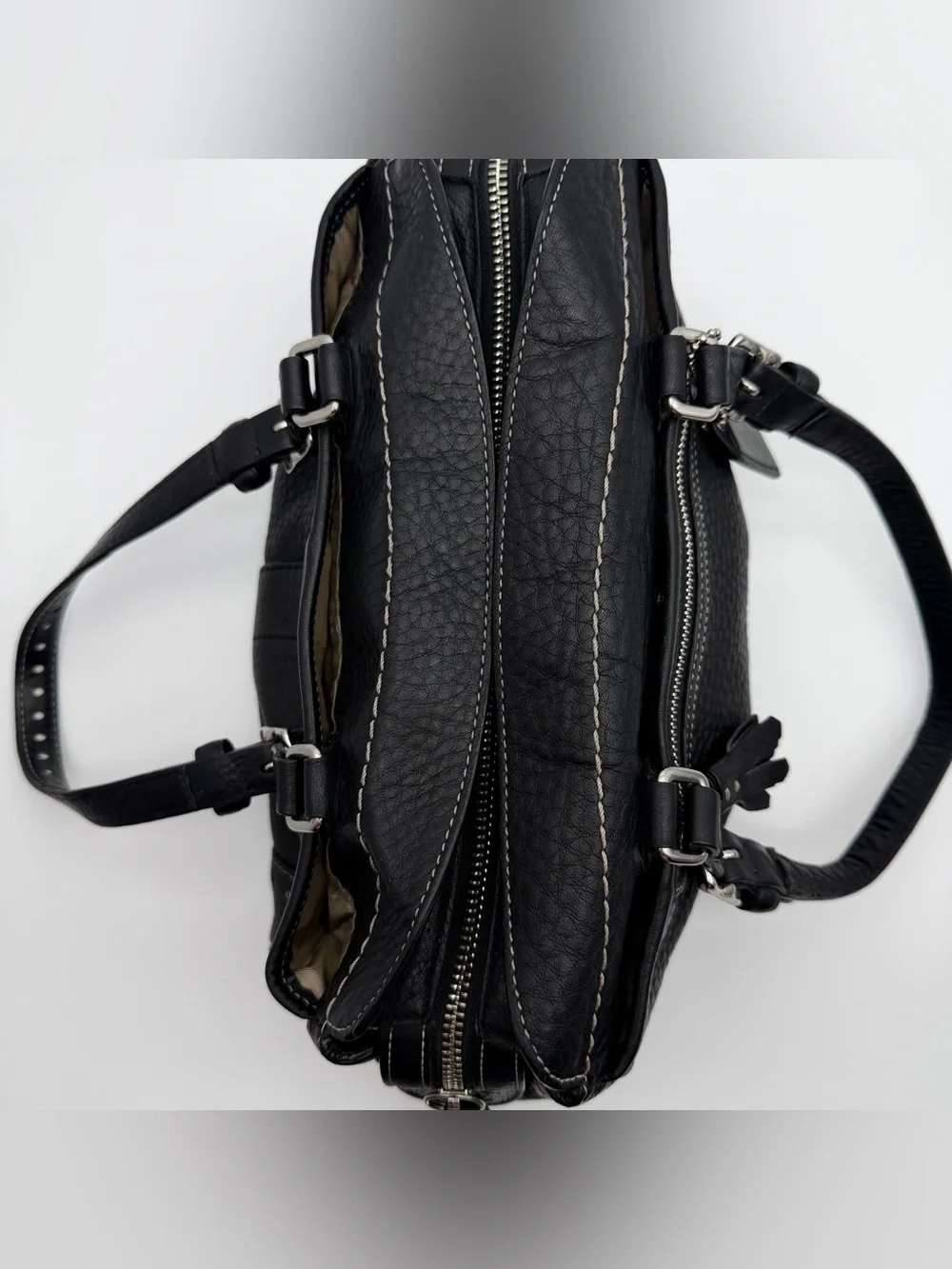 COACH Hampton Black Pebbled Leather Handbag Shoulder Bag Y2K Vintage